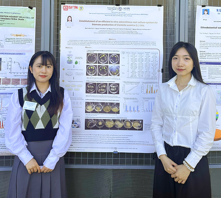 Sinh viên Công nghệ Sinh học của ĐH Duy Tân đạt giải về Sâm Ngọc Linh và Rau má