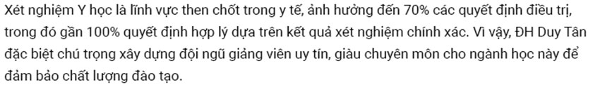 ĐH Duy Tân đào tạo các ngành Điều dưỡng, Kỹ thuật Xét nghiệm và Kỹ thuật Y sinh