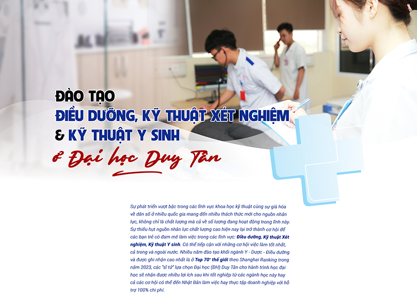 Đào tạo Điều dưỡng, Kỹ thuật Xét nghiệm và Kỹ thuật Y sinh ở ĐH Duy Tân