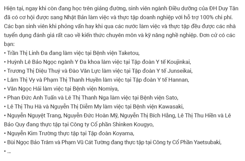 Đào tạo Điều dưỡng, Kỹ thuật Xét nghiệm và Kỹ thuật Y sinh ở ĐH Duy Tân