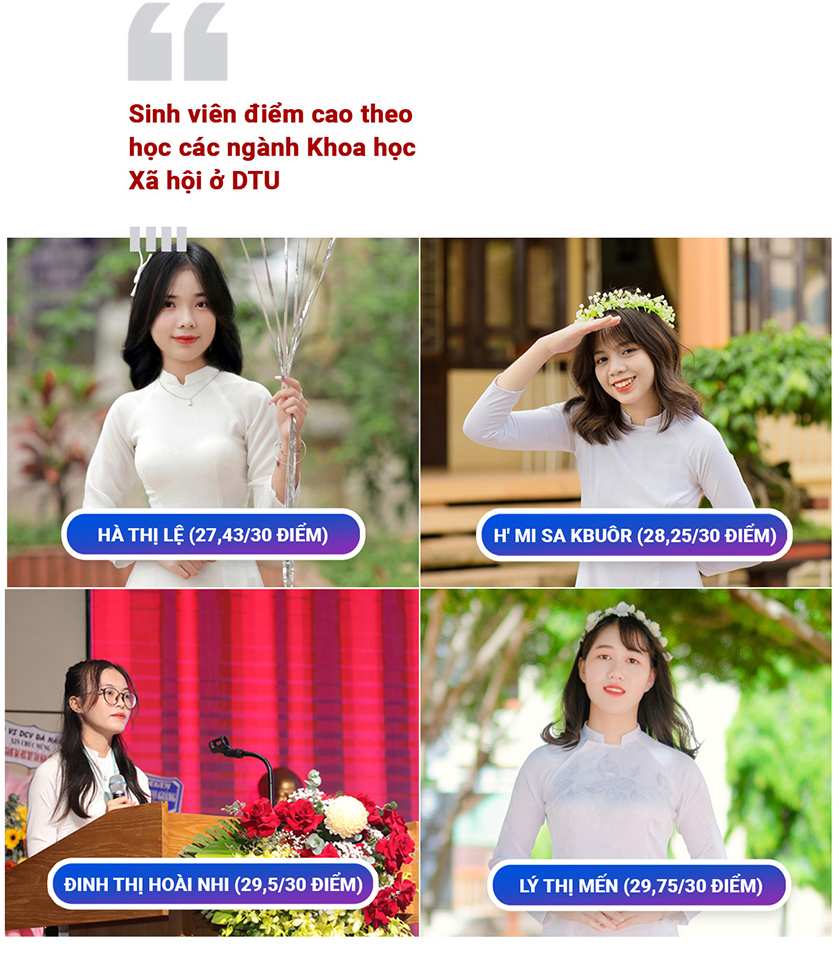 Khối ngành Ngôn ngữ & Xã hội Nhân văn DTU với nhiều thí sinh điểm cao và giải thưởng sinh viên