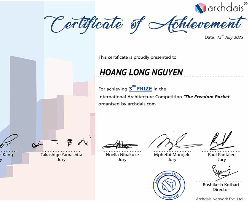 SV Kiến trúc ĐH Duy Tân giành giải Ba Cuộc thi Quốc tế The Freedom Pocket 2025