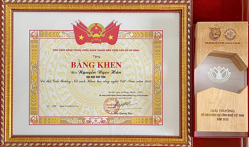 Nữ sinh ĐH Duy Tân đạt Giải Nữ sinh Khoa học Công nghệ Việt Nam 2025