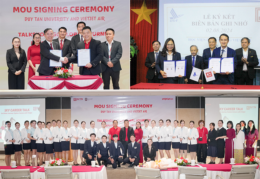 ĐH Duy Tân hợp tác với Vietjet, Học viện Hàng không cùng cơ hội thực tập, trao đổi SV